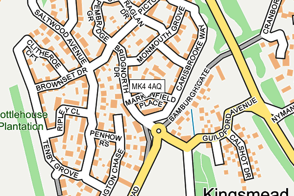 MK4 4AQ map - OS OpenMap – Local (Ordnance Survey)