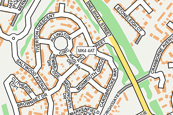 MK4 4AT map - OS OpenMap – Local (Ordnance Survey)