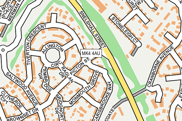 MK4 4AU map - OS OpenMap – Local (Ordnance Survey)