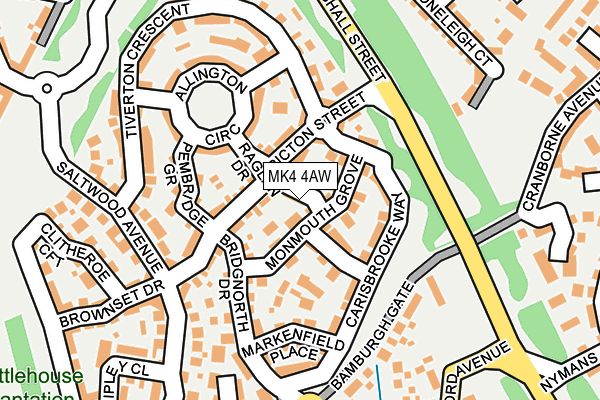 MK4 4AW map - OS OpenMap – Local (Ordnance Survey)