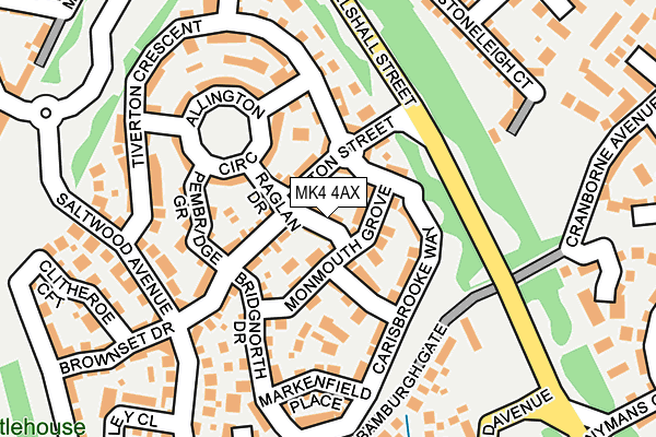 MK4 4AX map - OS OpenMap – Local (Ordnance Survey)