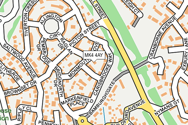 MK4 4AY map - OS OpenMap – Local (Ordnance Survey)