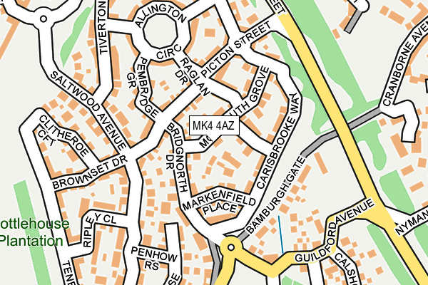 MK4 4AZ map - OS OpenMap – Local (Ordnance Survey)