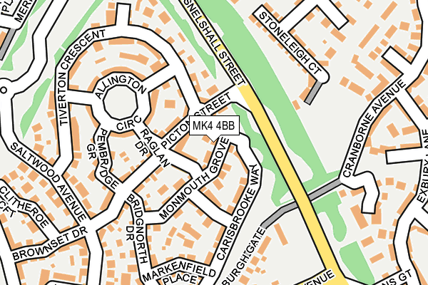 MK4 4BB map - OS OpenMap – Local (Ordnance Survey)