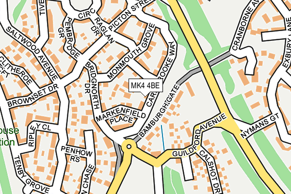 MK4 4BE map - OS OpenMap – Local (Ordnance Survey)