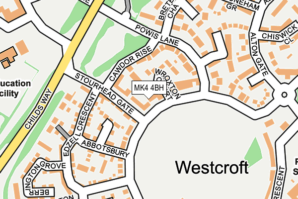 MK4 4BH map - OS OpenMap – Local (Ordnance Survey)