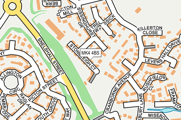 MK4 4BS map - OS OpenMap – Local (Ordnance Survey)