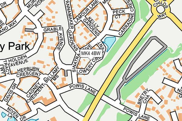 MK4 4BW map - OS OpenMap – Local (Ordnance Survey)