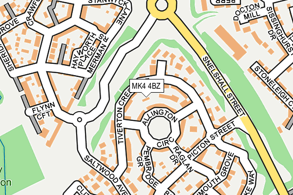 MK4 4BZ map - OS OpenMap – Local (Ordnance Survey)
