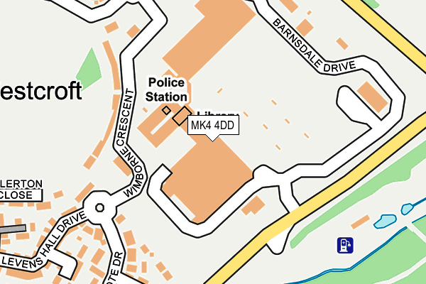 MK4 4DD map - OS OpenMap – Local (Ordnance Survey)