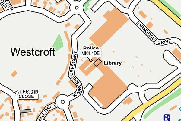 MK4 4DE map - OS OpenMap – Local (Ordnance Survey)