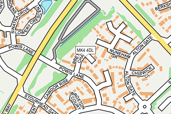 MK4 4DL map - OS OpenMap – Local (Ordnance Survey)