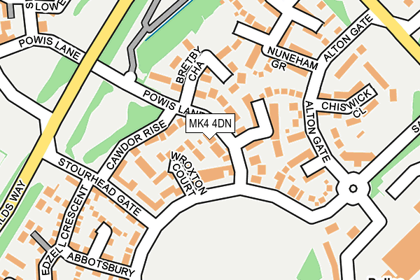 MK4 4DN map - OS OpenMap – Local (Ordnance Survey)