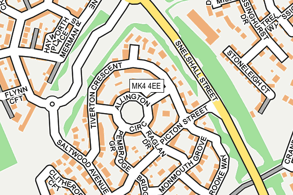 MK4 4EE map - OS OpenMap – Local (Ordnance Survey)