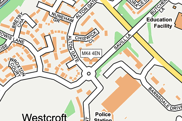 MK4 4EN map - OS OpenMap – Local (Ordnance Survey)