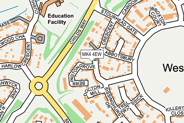 MK4 4EW map - OS OpenMap – Local (Ordnance Survey)