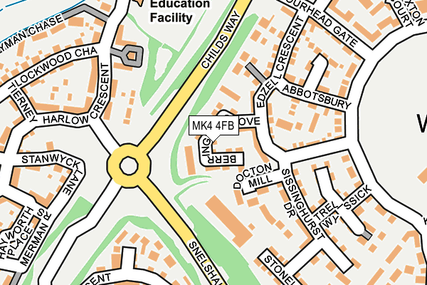 MK4 4FB map - OS OpenMap – Local (Ordnance Survey)