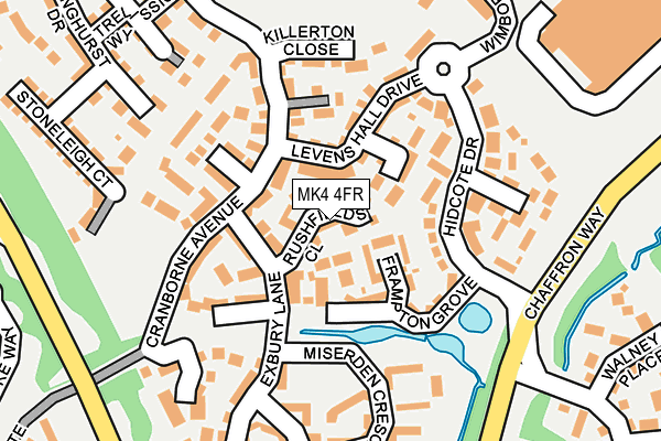 MK4 4FR map - OS OpenMap – Local (Ordnance Survey)
