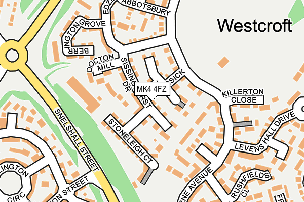 MK4 4FZ map - OS OpenMap – Local (Ordnance Survey)