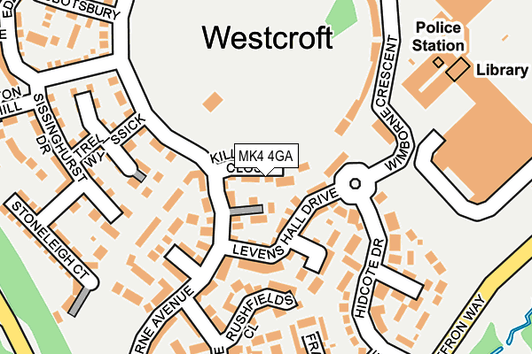 MK4 4GA map - OS OpenMap – Local (Ordnance Survey)
