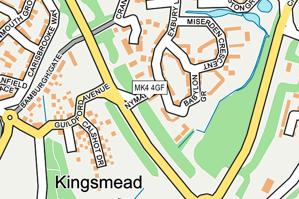 MK4 4GF map - OS OpenMap – Local (Ordnance Survey)