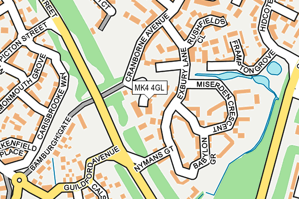 MK4 4GL map - OS OpenMap – Local (Ordnance Survey)