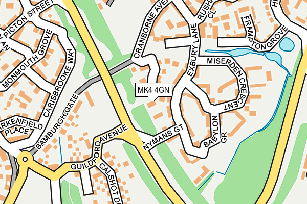 MK4 4GN map - OS OpenMap – Local (Ordnance Survey)