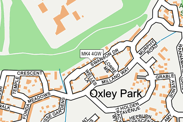 MK4 4GW map - OS OpenMap – Local (Ordnance Survey)