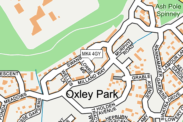 MK4 4GY map - OS OpenMap – Local (Ordnance Survey)