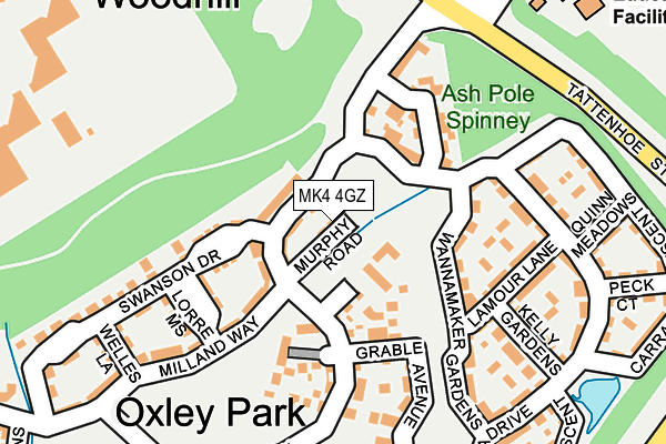 MK4 4GZ map - OS OpenMap – Local (Ordnance Survey)