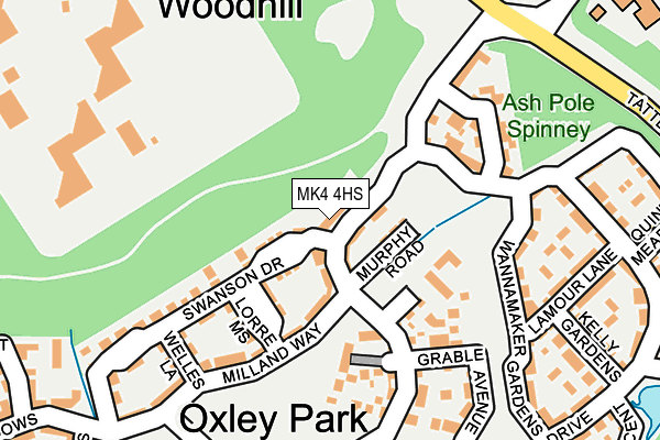 MK4 4HS map - OS OpenMap – Local (Ordnance Survey)