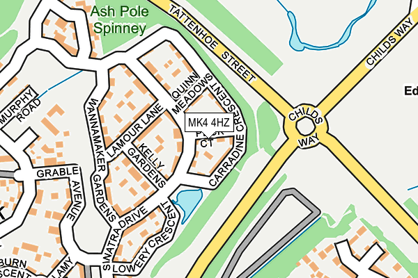 MK4 4HZ map - OS OpenMap – Local (Ordnance Survey)