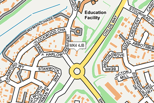 MK4 4JB map - OS OpenMap – Local (Ordnance Survey)