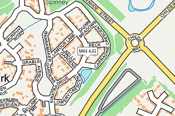 MK4 4JG map - OS OpenMap – Local (Ordnance Survey)