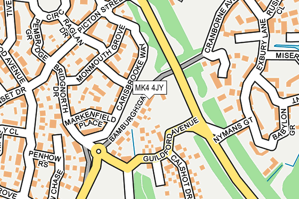 MK4 4JY map - OS OpenMap – Local (Ordnance Survey)