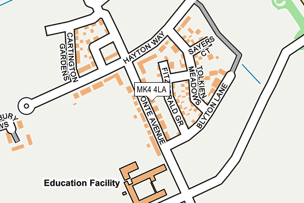 MK4 4LA map - OS OpenMap – Local (Ordnance Survey)