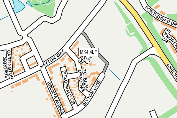 MK4 4LF map - OS OpenMap – Local (Ordnance Survey)