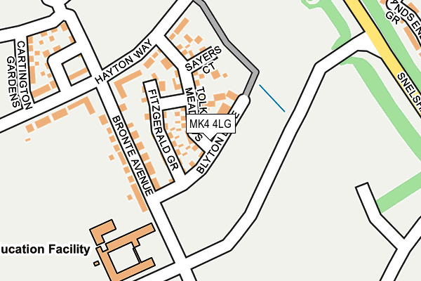 MK4 4LG map - OS OpenMap – Local (Ordnance Survey)