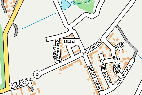 MK4 4LL map - OS OpenMap – Local (Ordnance Survey)