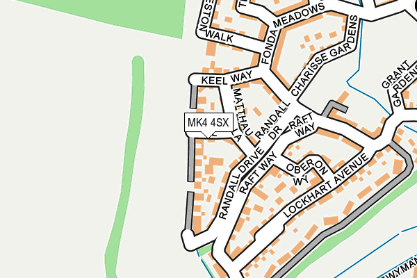 MK4 4SX map - OS OpenMap – Local (Ordnance Survey)