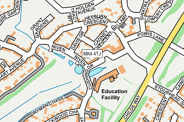 MK4 4TJ map - OS OpenMap – Local (Ordnance Survey)