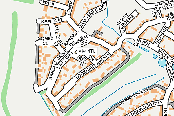 MK4 4TU map - OS OpenMap – Local (Ordnance Survey)