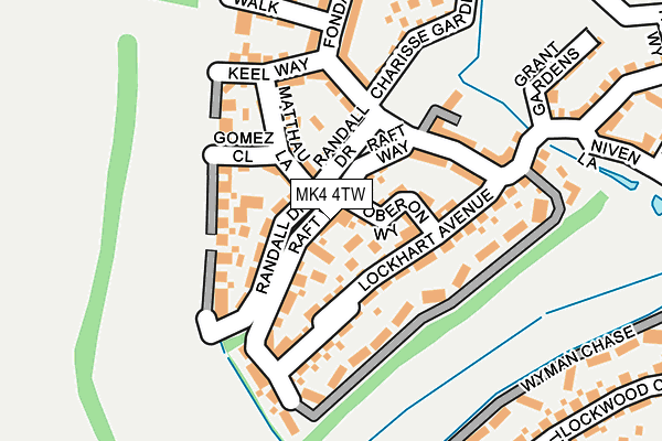 MK4 4TW map - OS OpenMap – Local (Ordnance Survey)