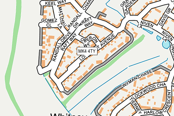 MK4 4TY map - OS OpenMap – Local (Ordnance Survey)