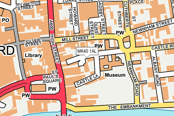 MK40 1AL map - OS OpenMap – Local (Ordnance Survey)