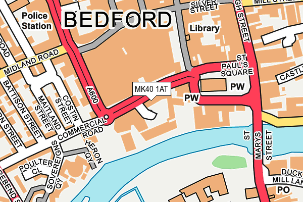 MK40 1AT map - OS OpenMap – Local (Ordnance Survey)