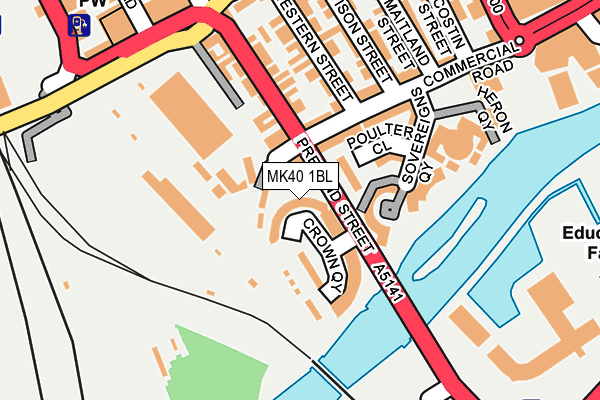 MK40 1BL map - OS OpenMap – Local (Ordnance Survey)