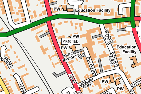 MK40 1ED map - OS OpenMap – Local (Ordnance Survey)