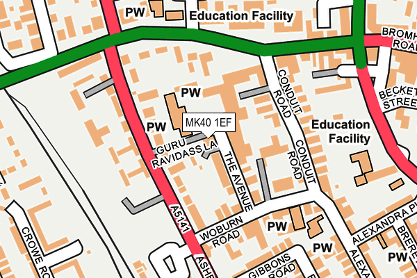 MK40 1EF map - OS OpenMap – Local (Ordnance Survey)