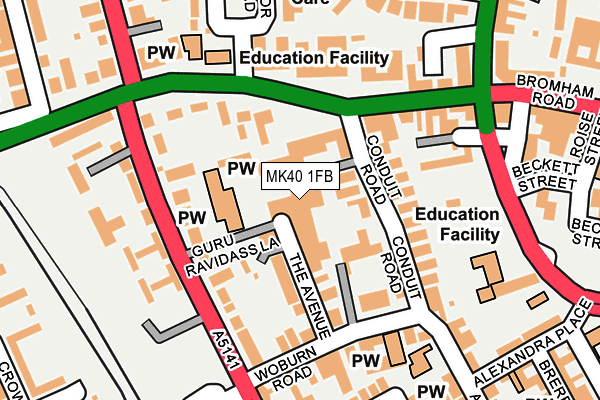 MK40 1FB map - OS OpenMap – Local (Ordnance Survey)